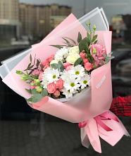 Букет цветов из:  Розы, Лизиантусы и Хризантемы в Фалёнки